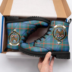 Agnew Ancient Tartan Crest Leather Boots