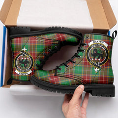 Baxter Modern Tartan Crest Leather Boots