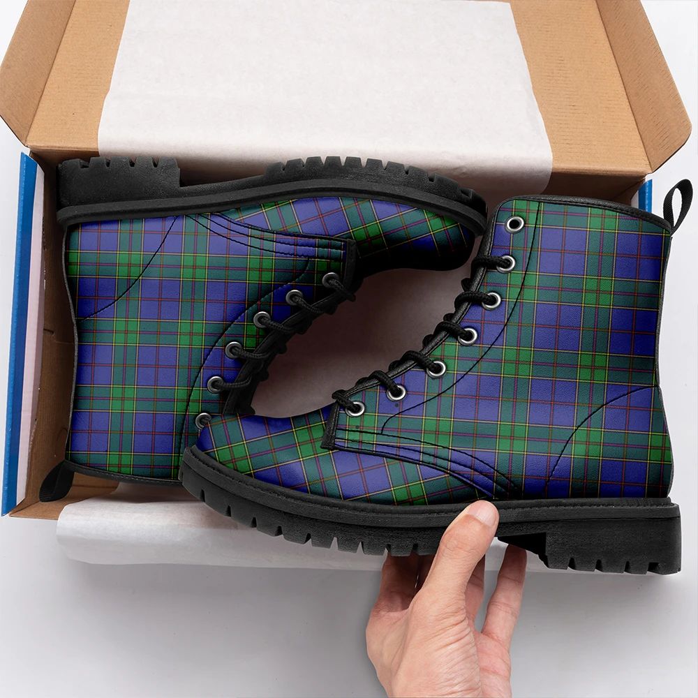 Strachan Tartan Leather Boots