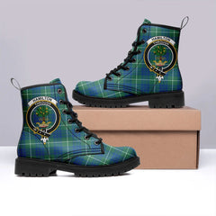 Hamilton Hunting Ancient Tartan Crest Leather Boots