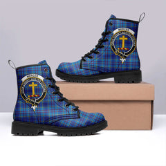 Mercer Modern Tartan Crest Leather Boots