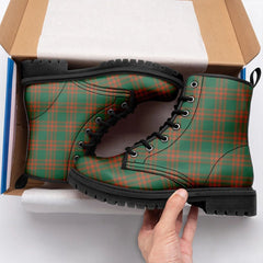 Menzies Green Ancient Tartan Leather Boots