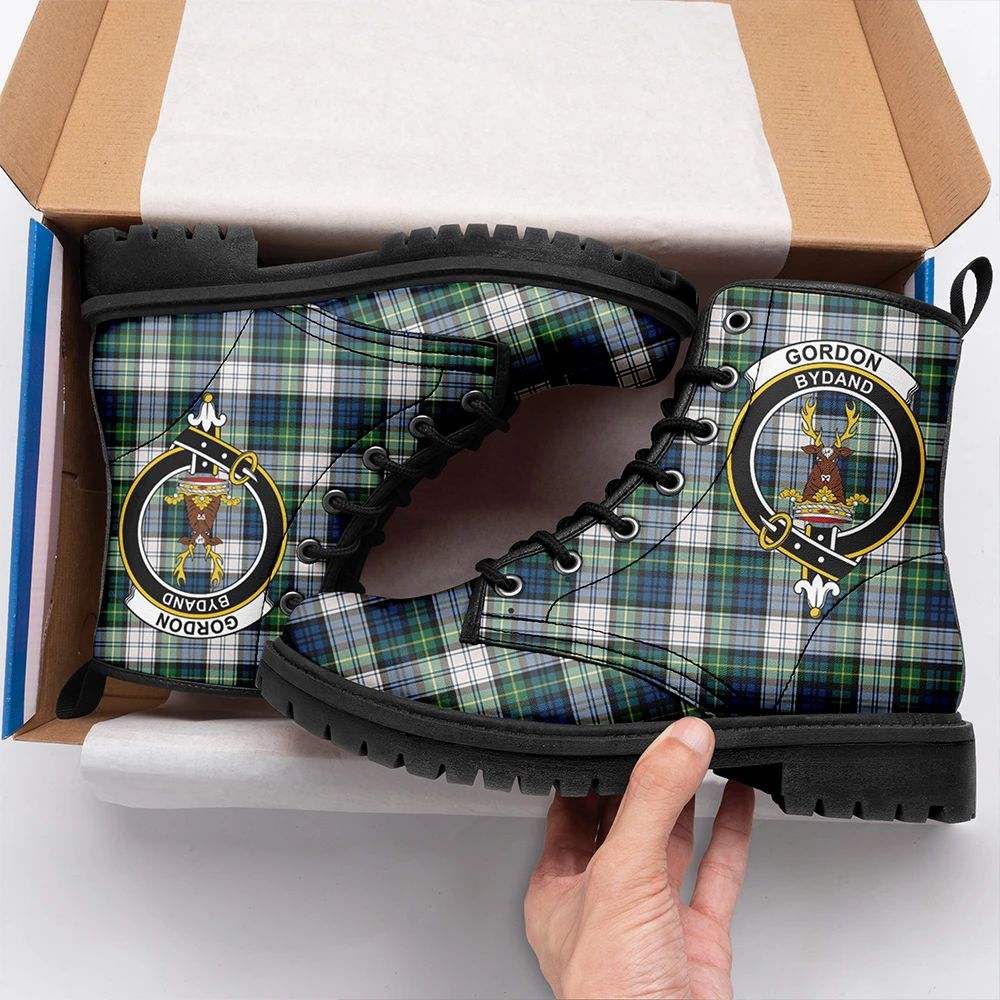 Gordon Dress Ancient Tartan Crest Leather Boots