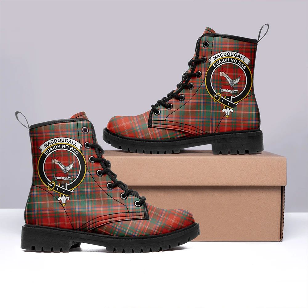 MacDougall Ancient Tartan Crest Leather Boots