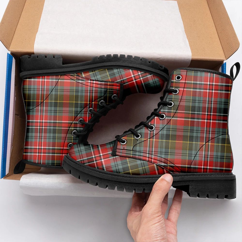 MacPherson Weathered Tartan Leather Boots