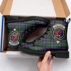 Armstrong Modern Tartan Crest Leather Boots