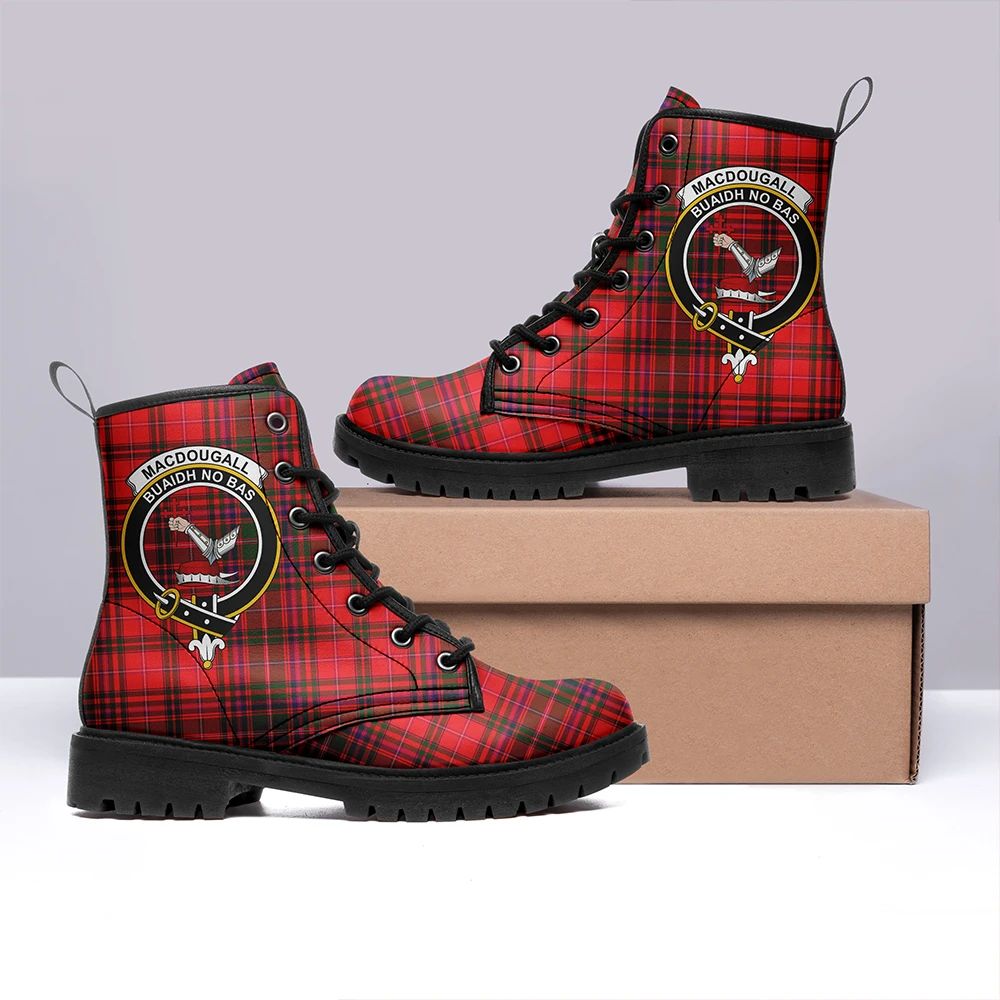 MacDougall Modern Tartan Crest Leather Boots