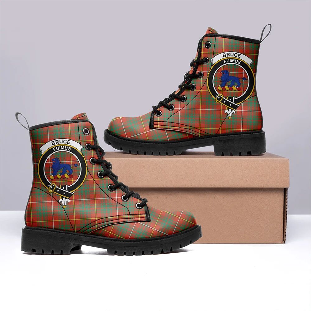 Bruce Ancient Tartan Crest Leather Boots