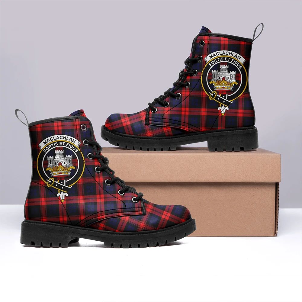 MacLachlan Modern Tartan Crest Leather Boots