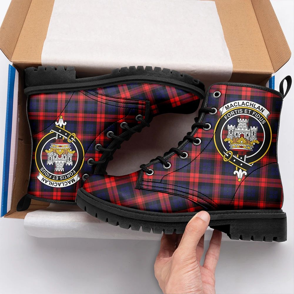 MacLachlan Modern Tartan Crest Leather Boots