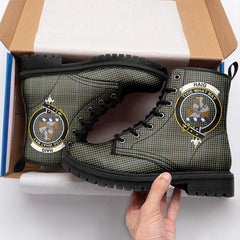 Haig Check Tartan Crest Leather Boots