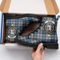 Napier Modern Tartan Crest Leather Boots