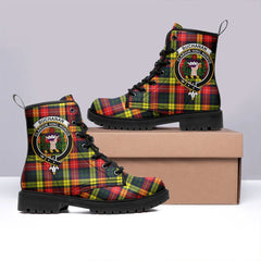 Buchanan Modern Tartan Crest Leather Boots