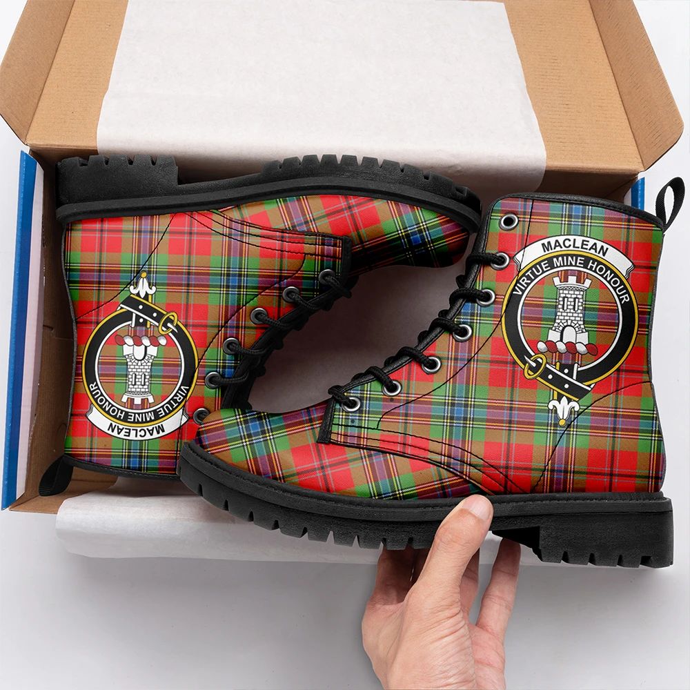 MacLean Of Duart Modern Tartan Crest Leather Boots