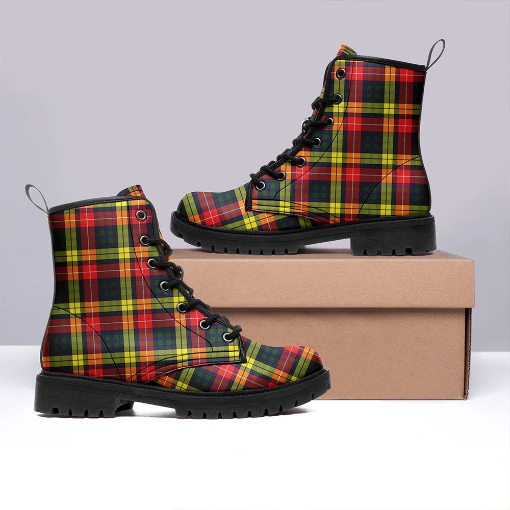 Buchanan Modern Tartan Leather Boots