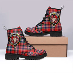 MacFarlane Modern Tartan Crest Leather Boots