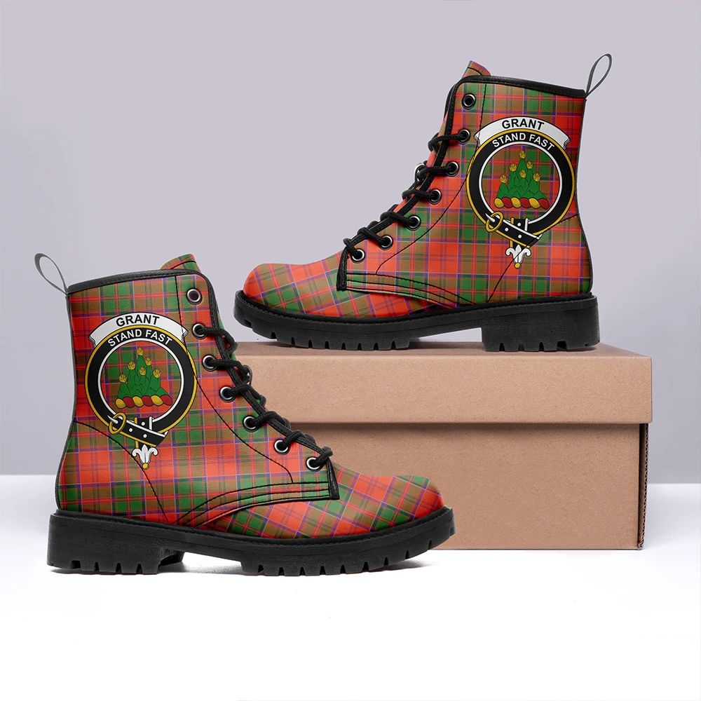 Grant Ancient Tartan Crest Leather Boots