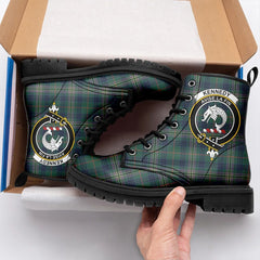 Kennedy Modern Tartan Crest Leather Boots