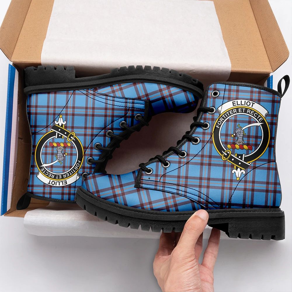 Elliot Ancient Tartan Crest Leather Boots