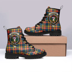 Buchanan Ancient Tartan Crest Leather Boots