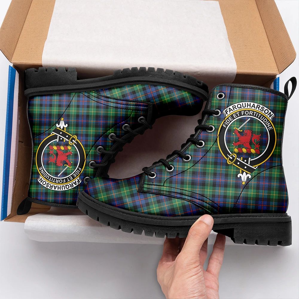 Farquharson Ancient Tartan Crest Leather Boots