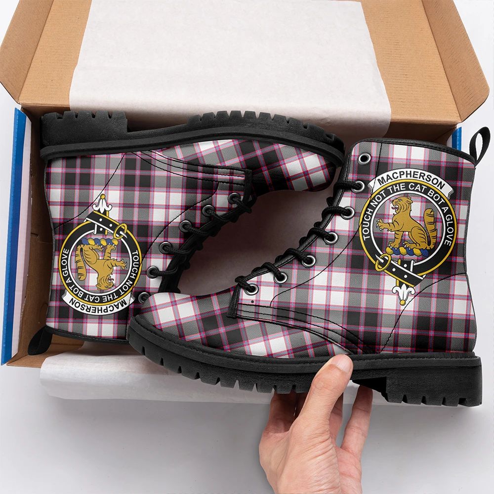 MacPherson Hunting Modern Tartan Crest Leather Boots