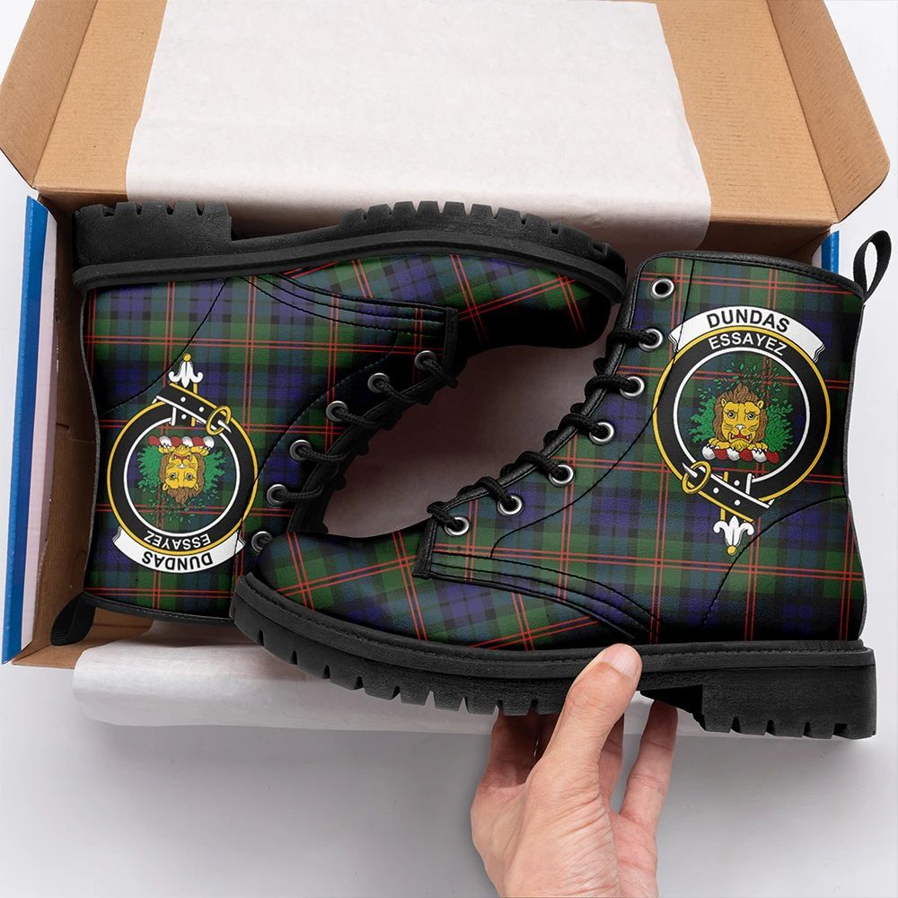 Dundas Modern 02 Tartan Crest Leather Boots