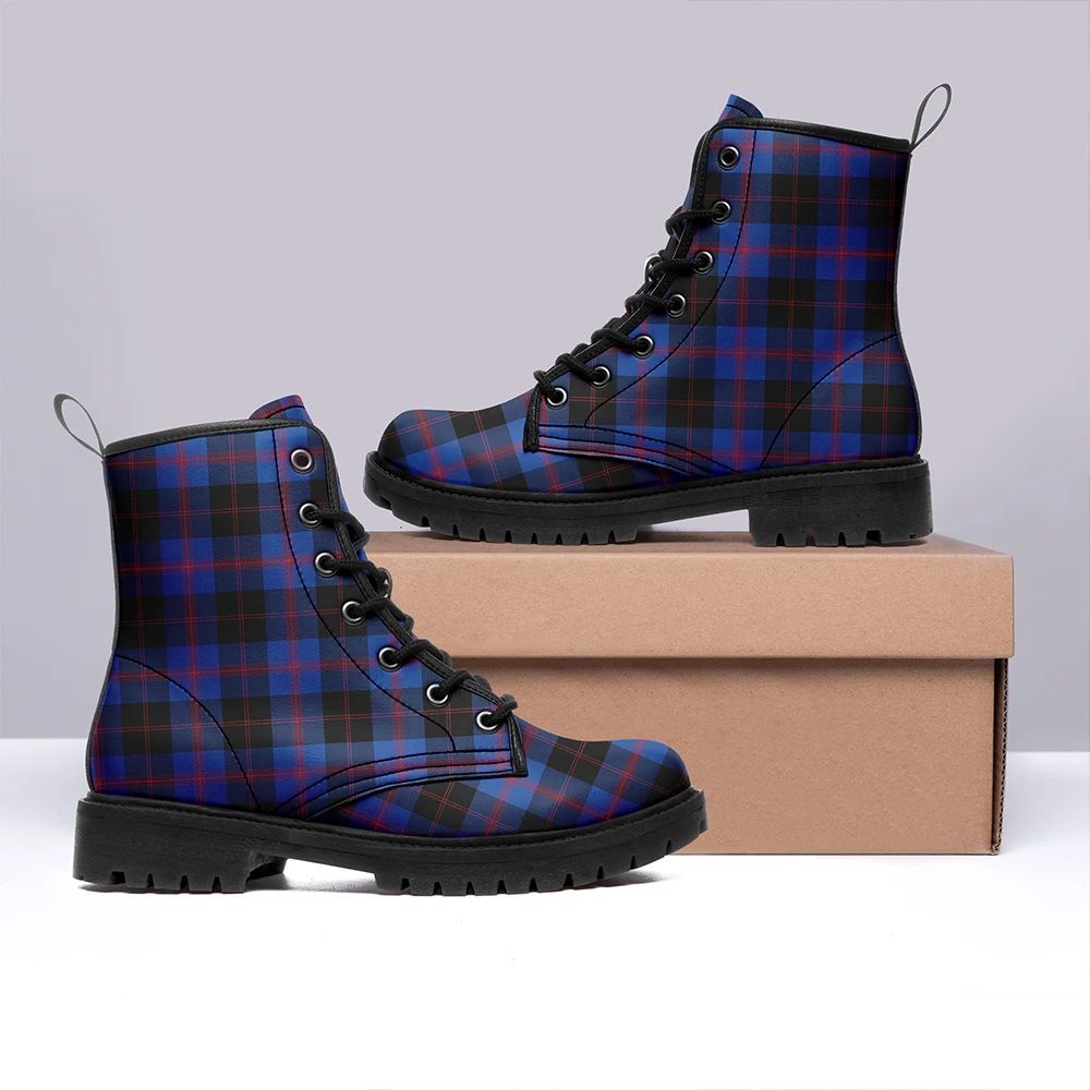 Angus Modern Tartan Leather Boots