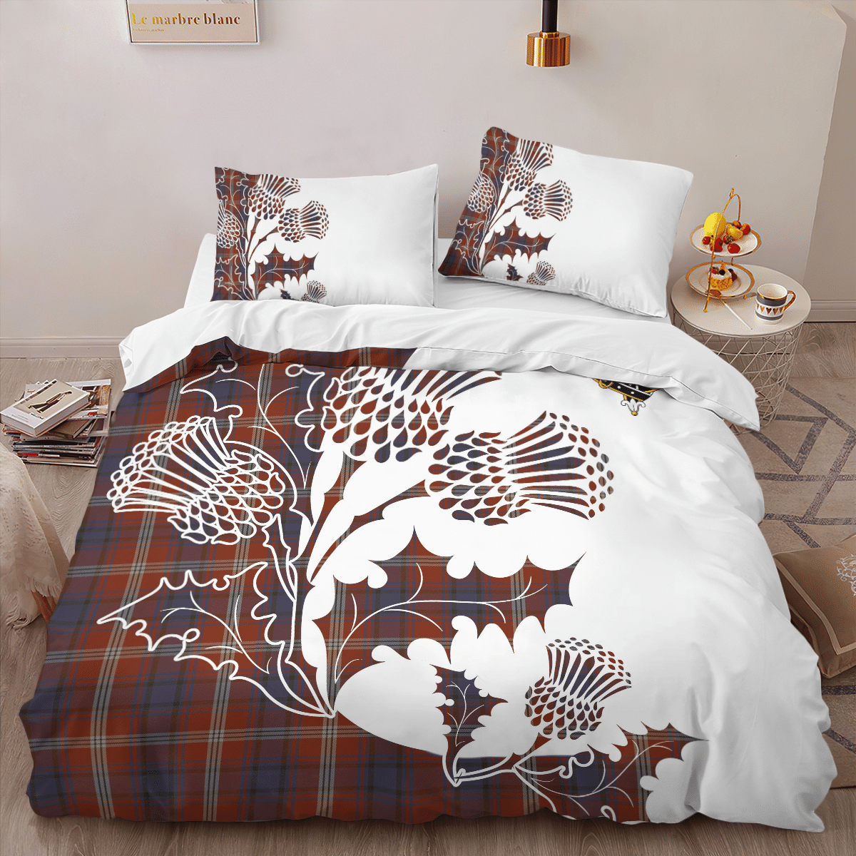 Ainslie Tartan Crest Bedding Set - Thistle Style