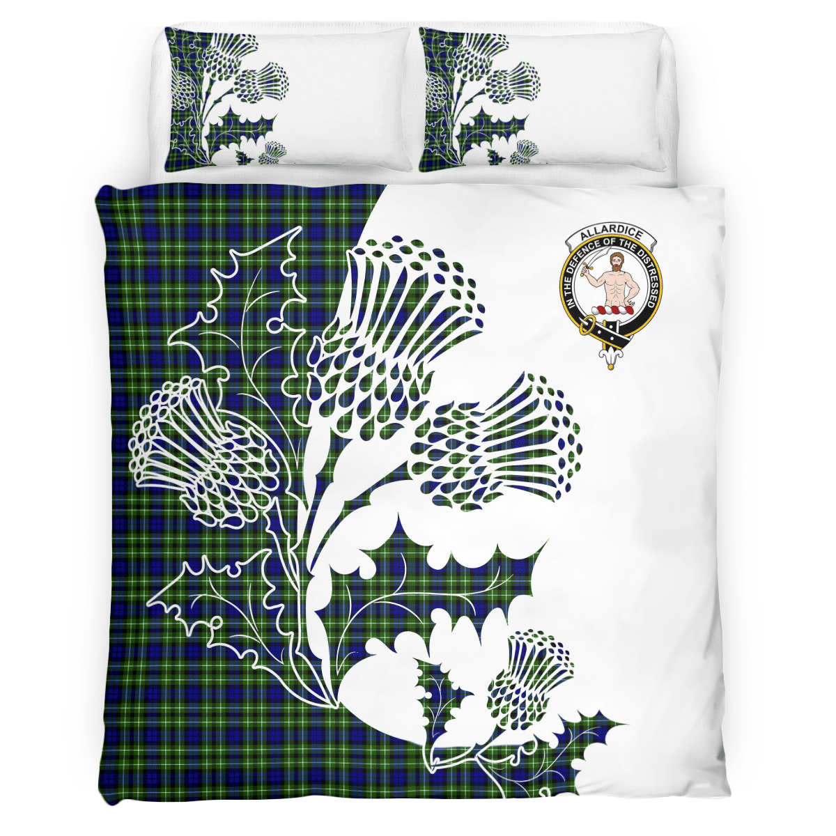 Allardice Tartan Crest Bedding Set - Thistle Style