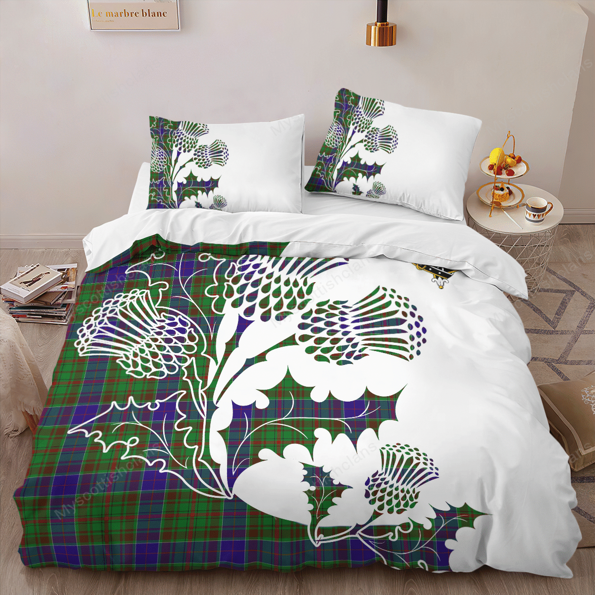 Adam Tartan Crest Bedding Set - Thistle Style