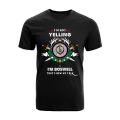 Boswell Tartan Crest T-shirt - I'm not yelling style