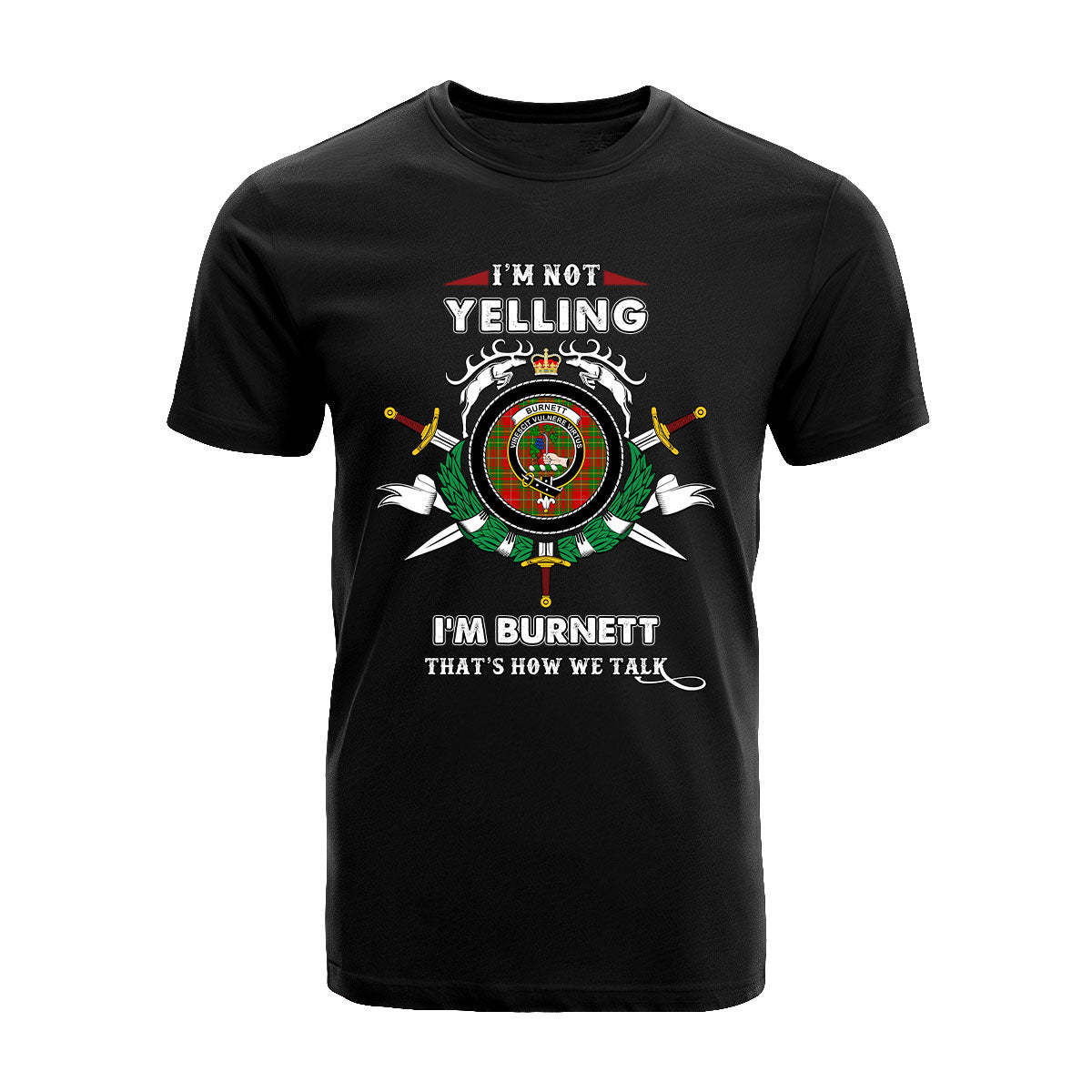 Burnett Tartan Crest T-shirt - I'm not yelling style