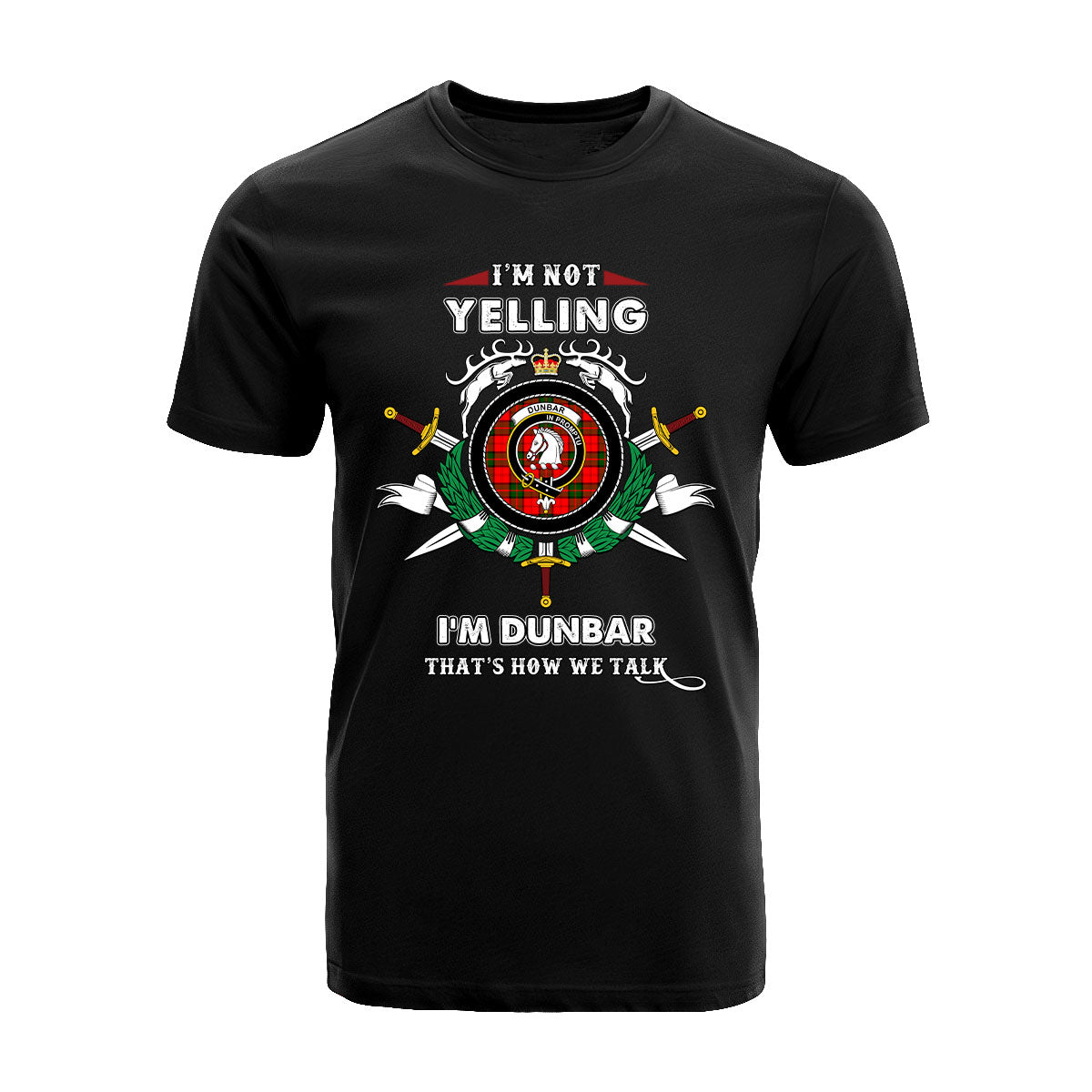 Dunbar Tartan Crest T-shirt - I'm not yelling style