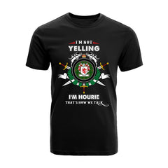 Hourie Tartan Crest T-shirt - I'm not yelling style