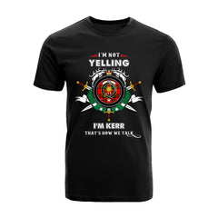 Kerr Modern Tartan Crest T-shirt - I'm not yelling style