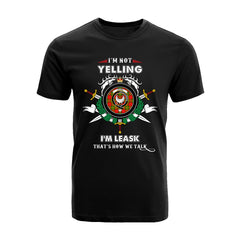 Leask Tartan Crest T-shirt - I'm not yelling style