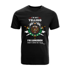 Lumsden Tartan Crest T-shirt - I'm not yelling style