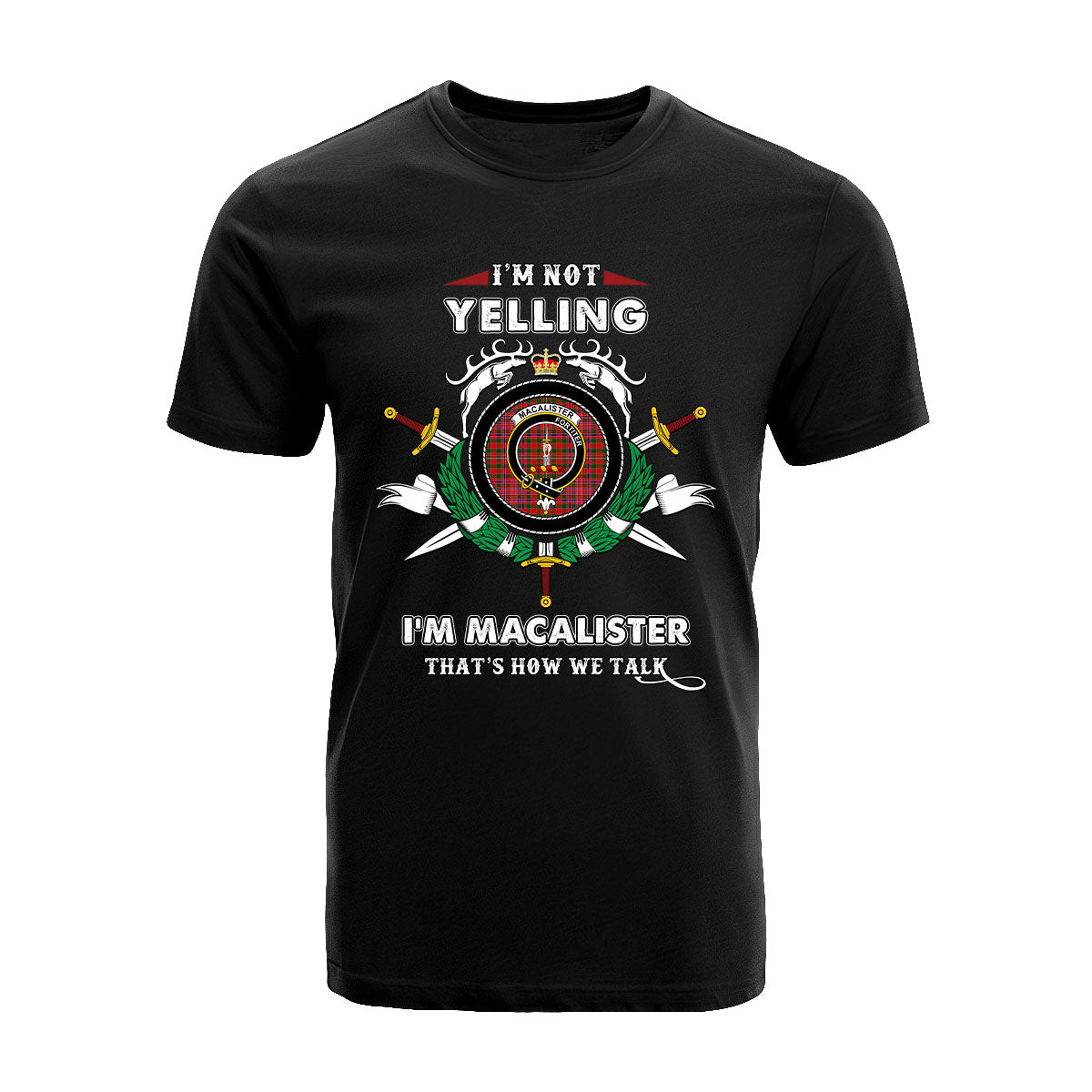 MacAlister Tartan Crest T-shirt - I'm not yelling style