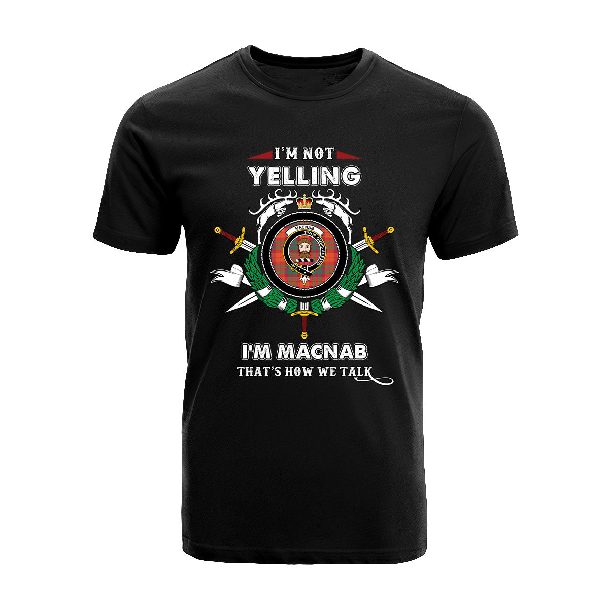 MacNab Tartan Crest T-shirt - I'm not yelling style