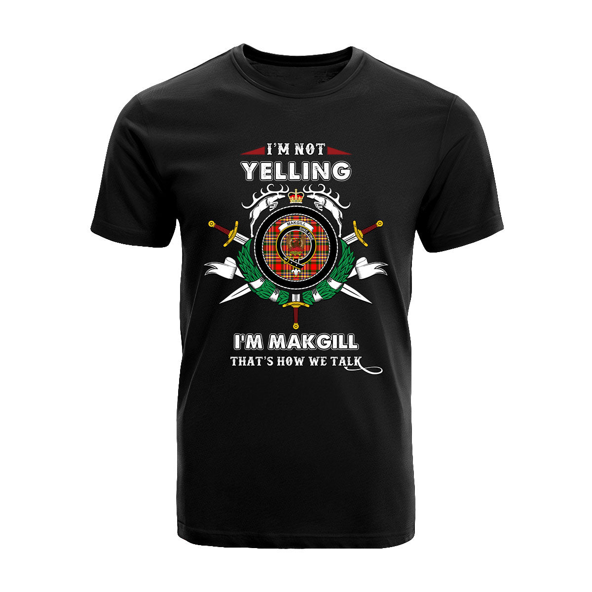 Makgill Tartan Crest T-shirt - I'm not yelling style