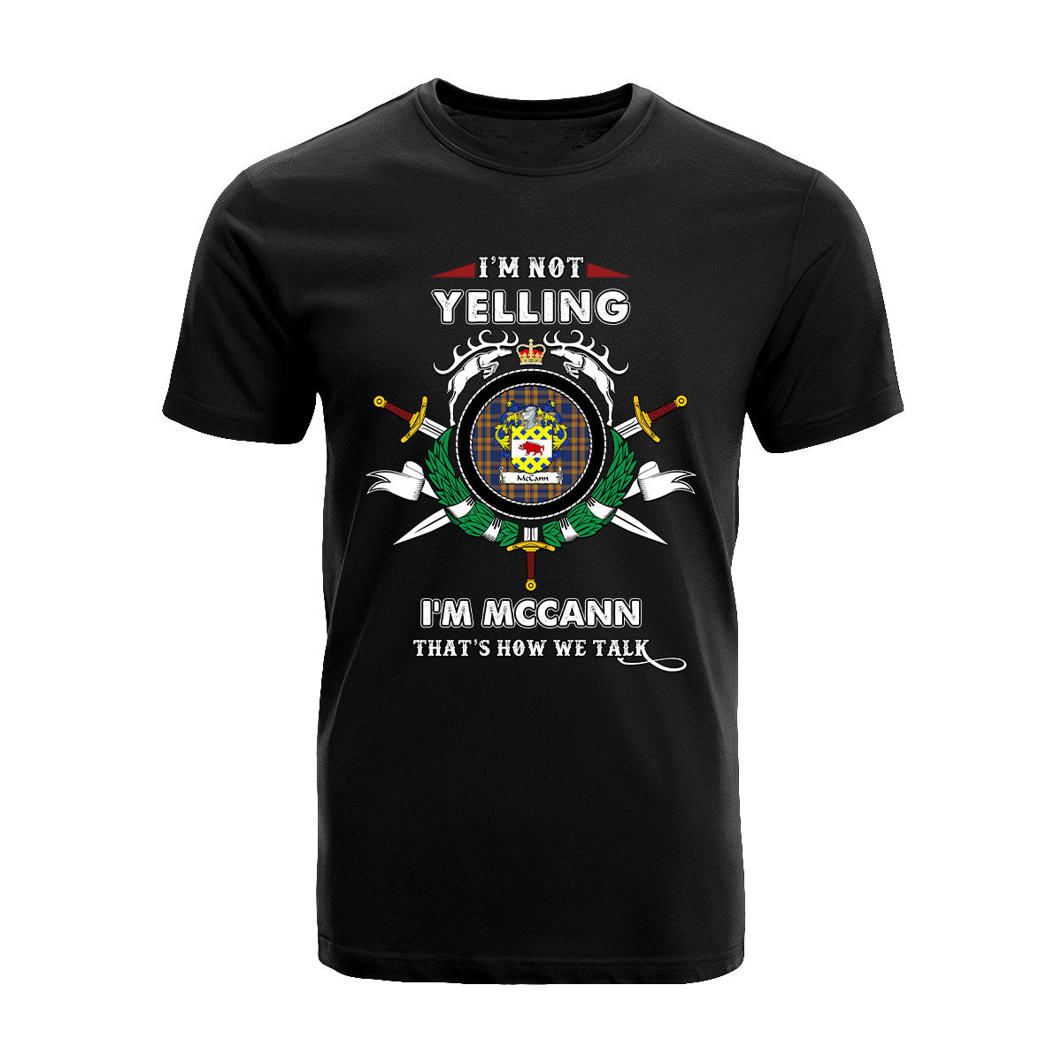 McCann Tartan Crest T-shirt - I'm not yelling style