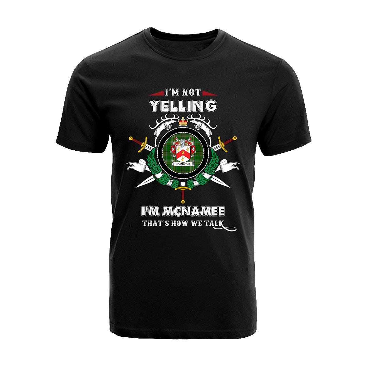 McNamee Tartan Crest T-shirt - I'm not yelling style