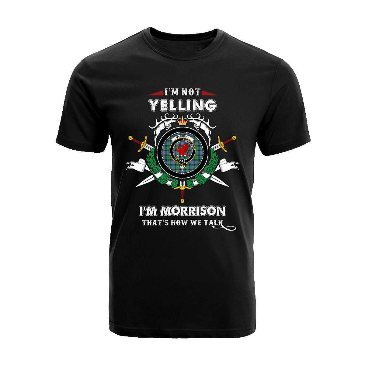 Morrison Tartan Crest T-shirt - I'm not yelling style