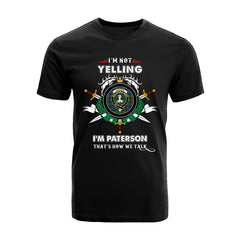 Paterson Tartan Crest T-shirt - I'm not yelling style