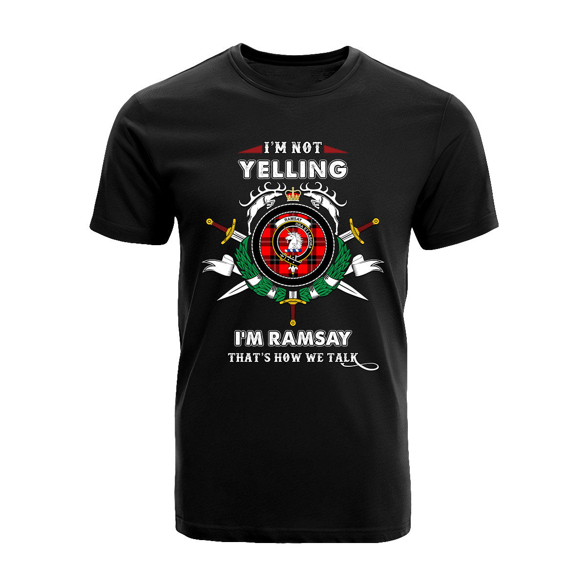 Ramsay Tartan Crest T-shirt - I'm not yelling style