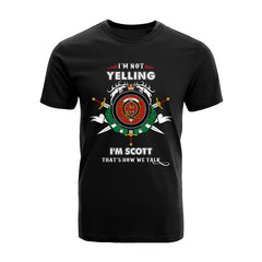 Scott Tartan Crest T-shirt - I'm not yelling style