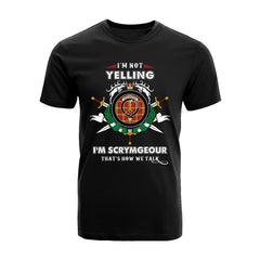 Scrymgeour Tartan Crest T-shirt - I'm not yelling style