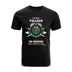 Watson Tartan Crest T-shirt - I'm not yelling style