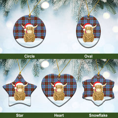 Anderson Modern Tartan Christmas Ceramic Ornament - Highland Cows Style